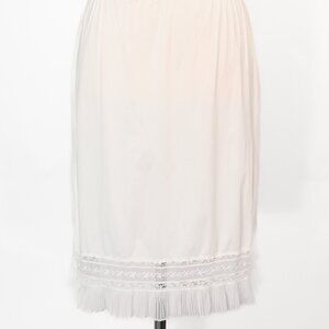 Vintage 60s/70s White Nylon GAYMODE PENNEY'S Lace Pleated Hem Half Slip Skirt